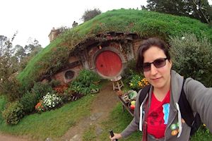 Member visiting Hobbiton